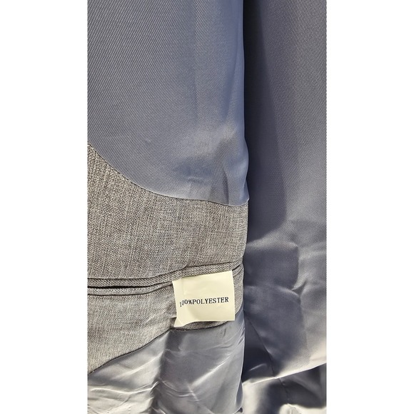 Turetrendy Blazer Mens 3XL Light Gray New Two Button Notch Lapel Textured Jacket - Picture 8 of 8